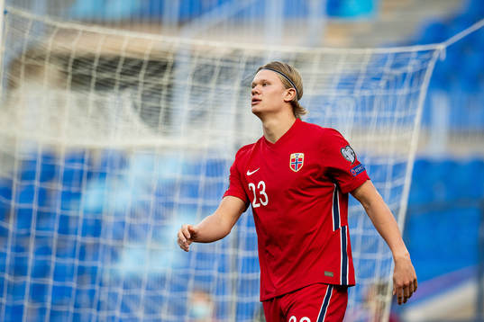 Erling Braut Haaland of Norway looks dejected