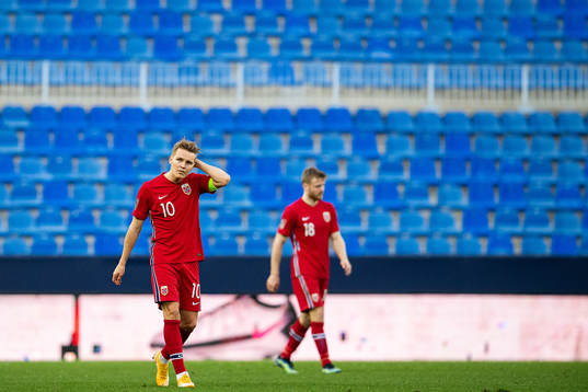 Martin Ødegaard of Norway looks dejected