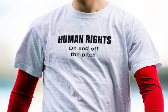 A t-shirt with the message «Human rights