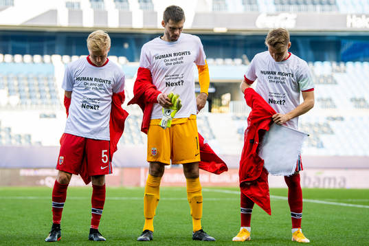 Birger Meling, goalkeeper Rune Almenning Jarstein and