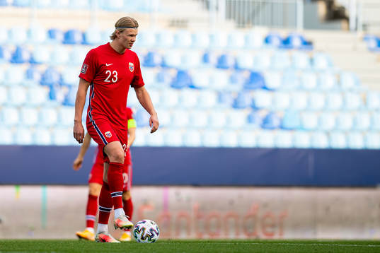 Erling Braut Haaland of Norway looks dejected