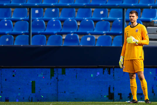 Goalkeeper Rune Almenning Jarstein of Norway looks dejected
