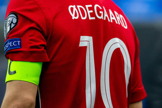 The shirt and captain’s armband of Martin Ødegaard of