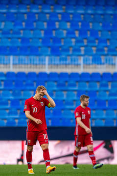Martin Ødegaard of Norway looks dejected