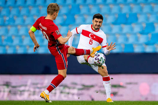 Martin Ødegaard of Norway and Ozan Tufan of Turkey