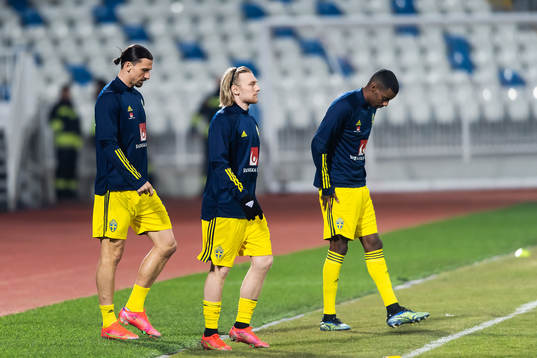 Zlatan Ibrahimovic, Emil Forsberg and Alexander Isak of