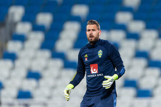 goalkeeper Kristoffer Nordfeldt of Sweden