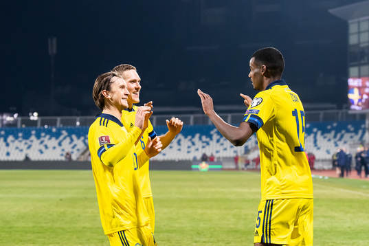 Alexander Isak, Kristoffer Olsson and Ludwig Augustinsson