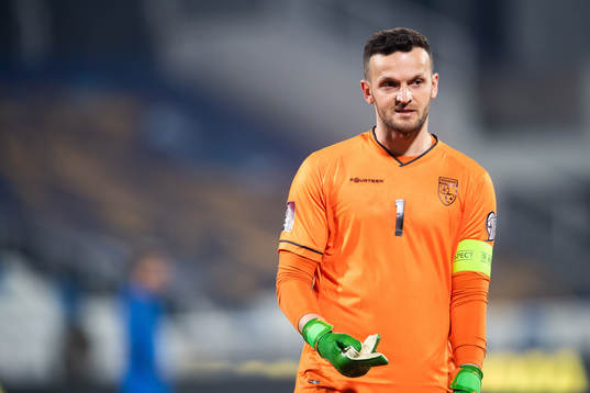 goalkeeper Samir Ujkani of Kosovo