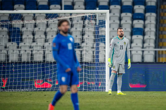 goalkeeper Kristoffer Nordfeldt of Sweden