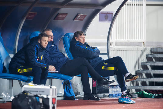 Janne Andersson, head coach and assistant coach Peter