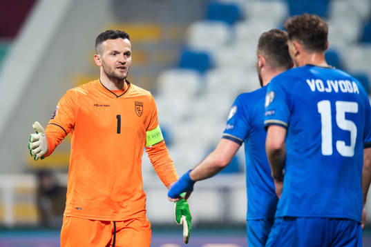 goalkeeper Samir Ujkani of Kosovo