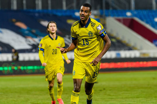 Alexander Isak of Sweden celebrates