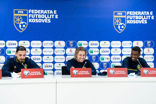 Zlatan Ibrahimovic, Emil Forsberg and Alexander Isak of