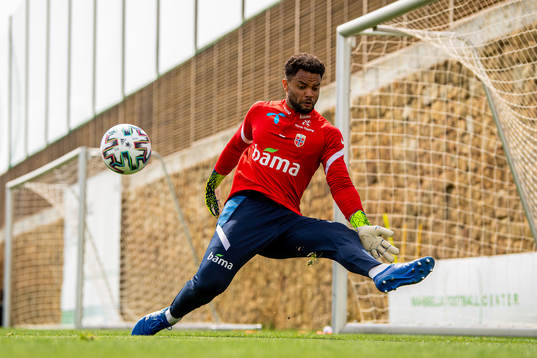Goalkeeper Sten Grytebust the Norwegian national football