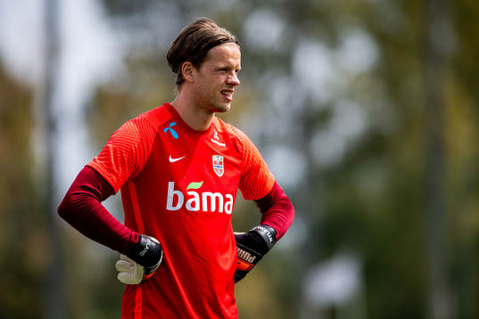Goalkeeper Ørjan Håskjold Nyland of the Norwegian