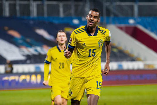 Alexander Isak of Sweden celebrates