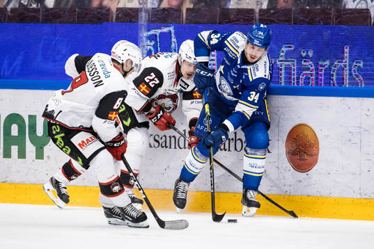 Malmö Redhawks Lars Bryggman och Leksands Peter Cehlarik