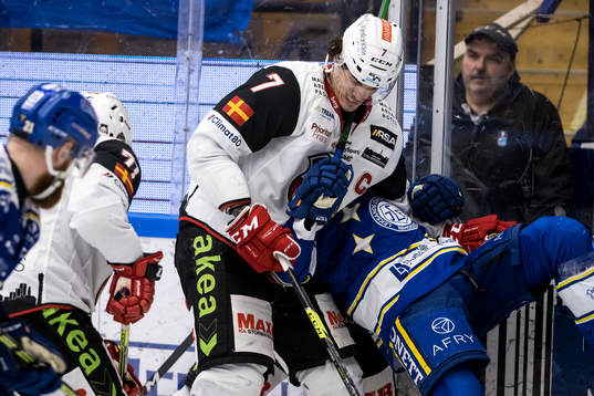 Malmö Redhawks Oliver Lauridsen och Leksands Oskar Lang