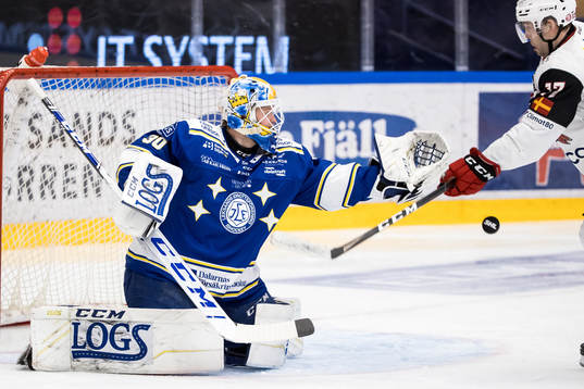 Leksands målvakt Janne Juvonen och Malmö Redhawks Pathrik