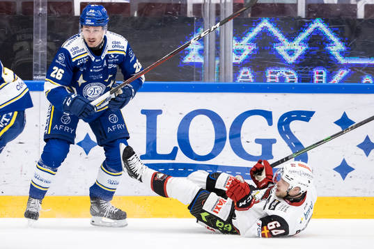 Leksands Patrik Norén och Malmö Redhawks Victor Backman