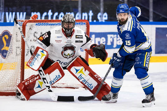 Malmö Redhawks målvakt Oscar Alsenfelt och Leksands Otto