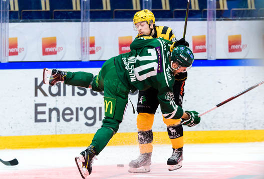 Färjestads Jacob Nilsson och Skellefteås Jesper Frödén