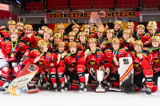Luleås spelare jublar när de