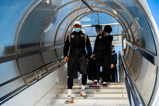 Joshua King of the Norwegian national football team arrives