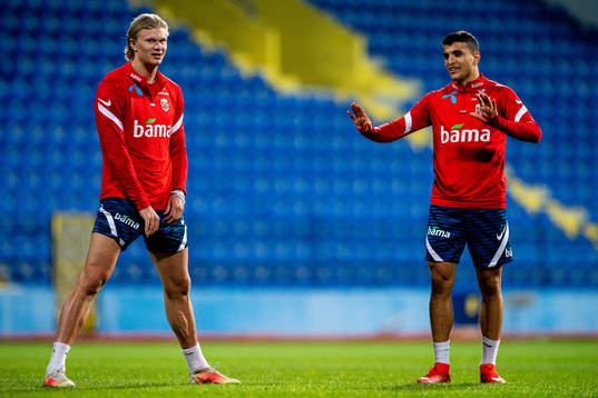 Erling Braut Haaland and Mohamed Elyounoussi of the