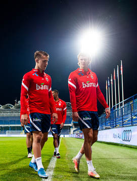 Leo Østigård and Erling Braut Haaland of the Norwegian