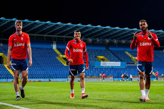 Kristoffer Ajer, Mohamed Elyounoussi and Joshua King of the