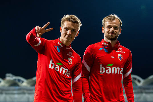 Martin Ødegaard and Iver Fossum of the Norwegian national