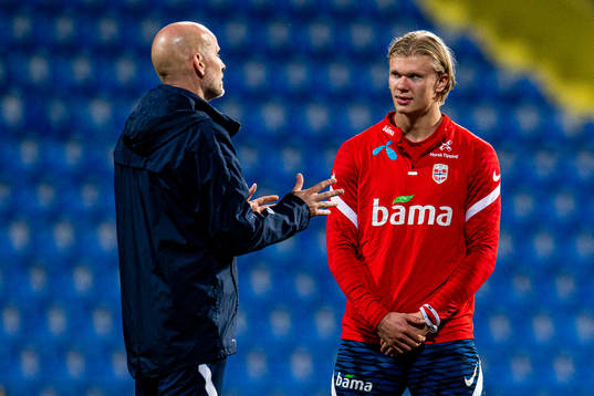 Ståle Solbakken, head coach, and Erling Braut Haaland of