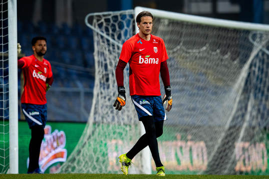Goalkeeper Ørjan Håskjold Nyland of the Norwegian
