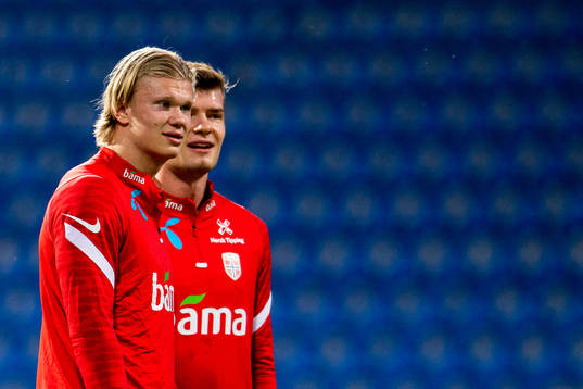 Erling Braut Haaland and Alexander Sørloth of the