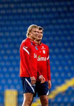 Erling Braut Haaland and Alexander Sørloth of the