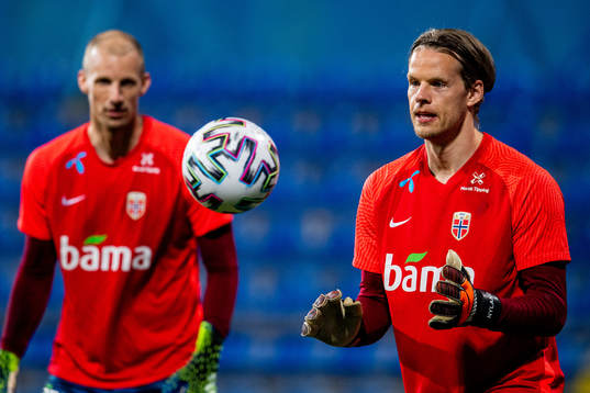 Goalkeeper Ørjan Håskjold Nyland of the Norwegian