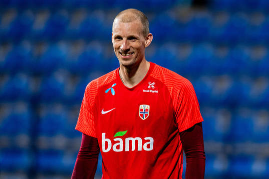 Goalkeeper André Hansen of the Norwegian national football