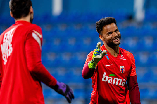 Goalkeeper Sten Grytebust of the Norwegian national