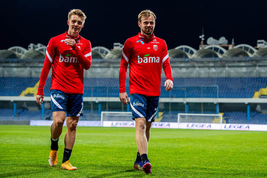 Martin Ødegaard and Iver Fossum of the Norwegian national