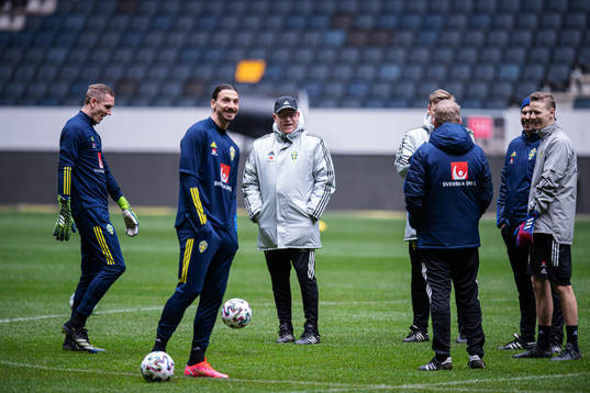 Robin Olsen, Zlatan Ibrahimovic, head coach Janne Andersson