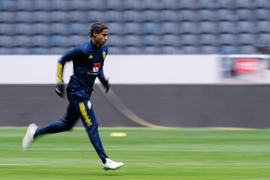 Jens-Lys Cajuste of the Swedish national football team
