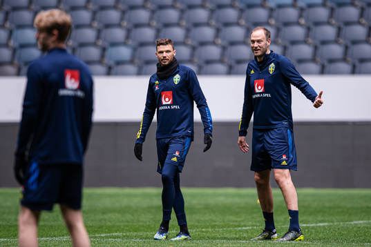 Marcus Berg and Andreas Granqvist of the Swedish national