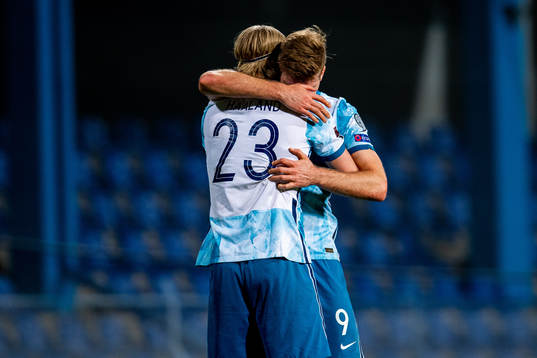 Erling Braut Haaland and Alexander Sørloth of Norway