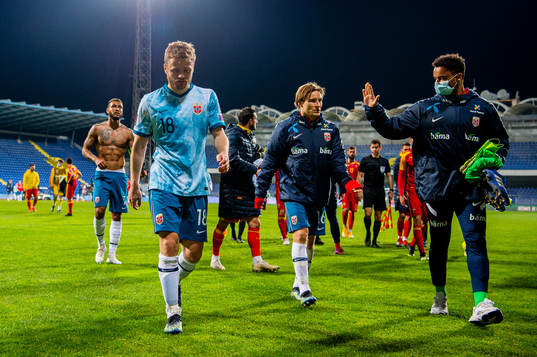 Fredrik Midtsjø, Jonas Svensson and goalkeeper Sten