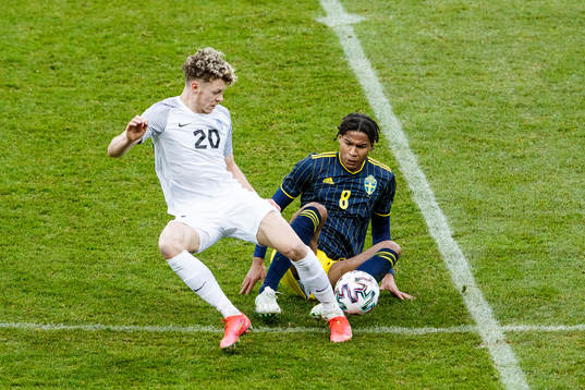 Markus Poom of Estonia and Jens-Lys Cajuste of Sweden
