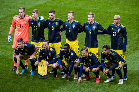 The starting eleven of Sweden Goalkeeper Karl-Johan