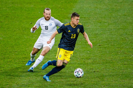 Henri Anier of Estonia and Mattias Svanberg of Sweden