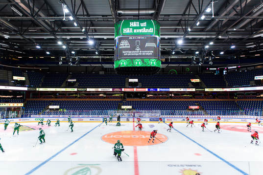Färjestads och Malmö Redhawks spelare värmer upp